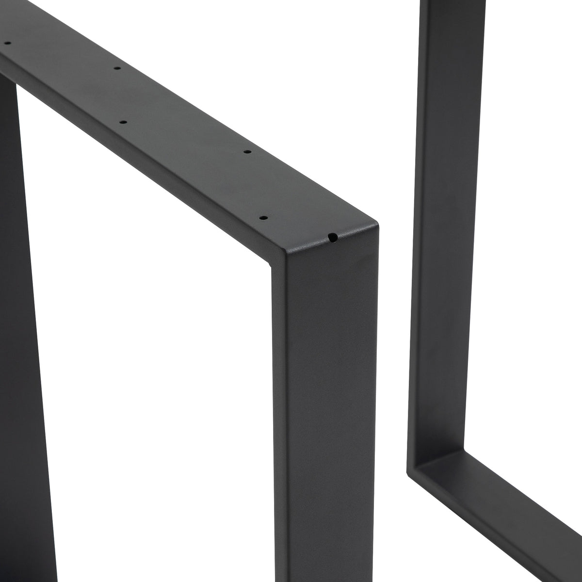 Lot de 2 pieds rectangulaires en acier noir pour table - hauteur 72 cm - design contemporain-8