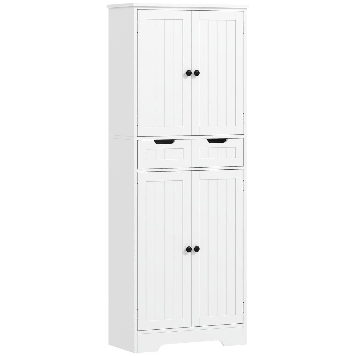 Meuble de salle de bain, meuble de rangement avec tiroir et 4 portes, style moderne, 60 x 30 x 160 cm, blanc-0