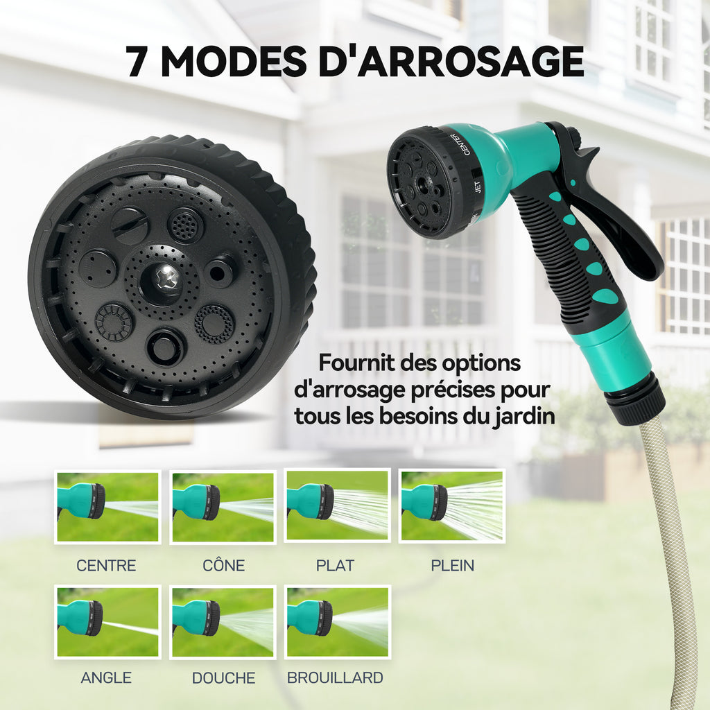 Enrouleur Tuyau Arrosage Mural 30 m x Ø 15 mm Dévidoir Automatique de Tuyaux d'Eau Rétractable Automatique gris-6