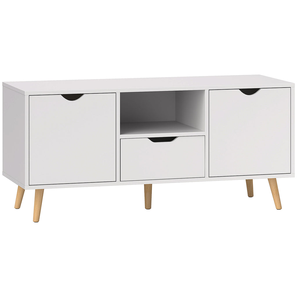 Meuble TV Banc TV Buffet bas Meuble de rangement sur pied avec 2 placards en Bois pour Chambre Salon-0
