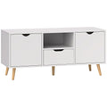 Meuble TV Banc TV Buffet bas Meuble de rangement sur pied avec 2 placards en Bois pour Chambre Salon-0