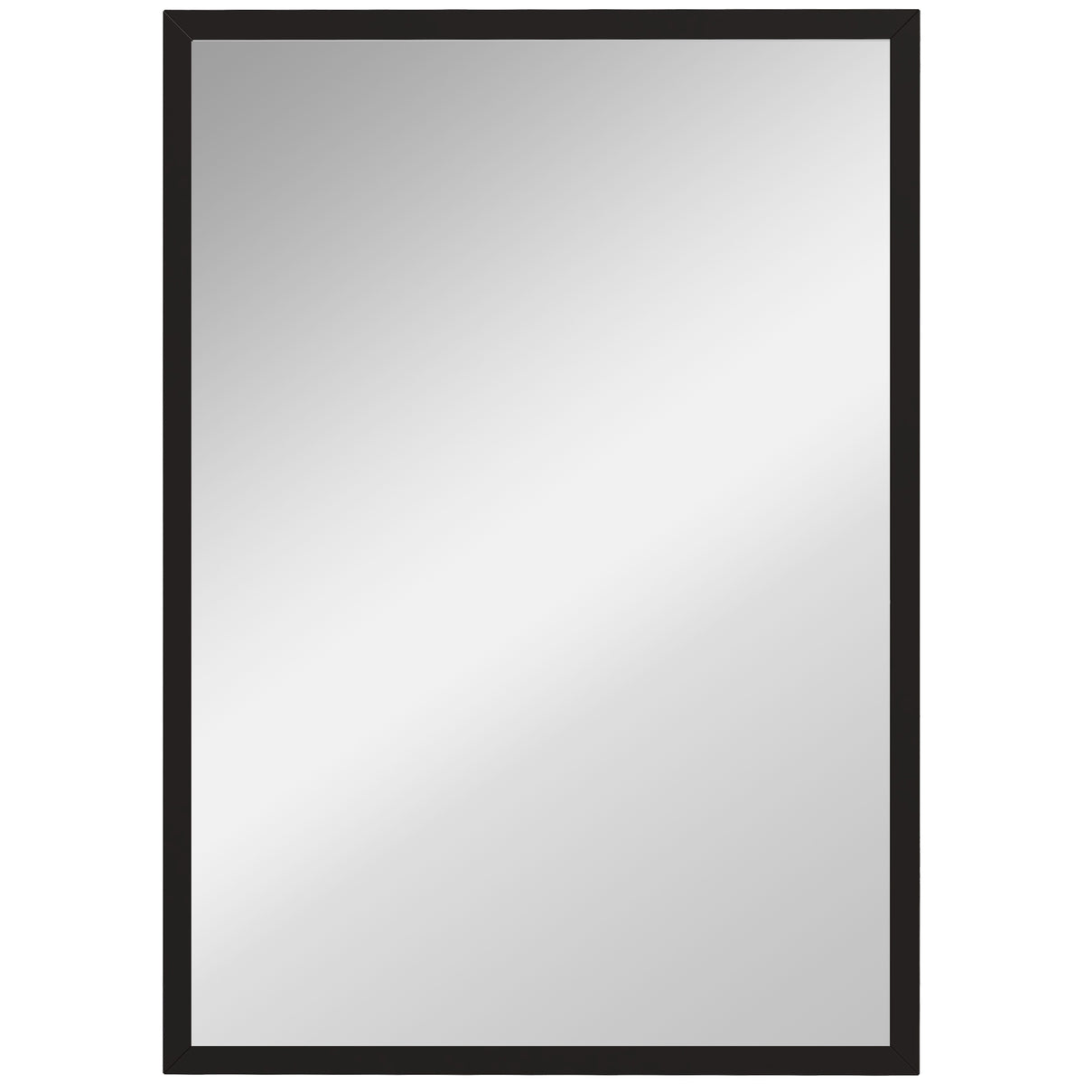 Miroir mural rectangulaire 50 x 70 cm, cadre en bois noir, idéal pour la salle de bain, salon ou chambre-0