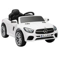 Voiture Électrique Enfants 12V Mercedes-Benz SL500, 3-5 km/h, 2 Moteurs, Télécommande 2,4G, pour 3-5 Ans, Blanc-0