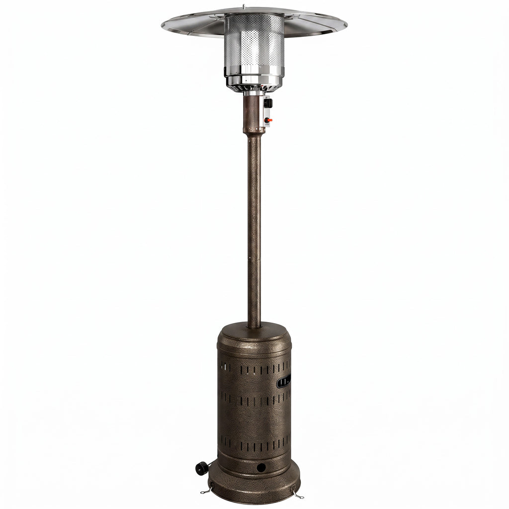 Chauffage Extérieur Terrasse Portable 13 kW, Niveaux de Chauffe Réglables, Anti-Basculement, 82x82x223cm, Marron Foncé-0