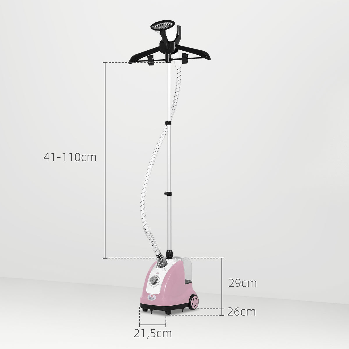 Défroisseur vapeur vertical défroisseur à vêtements 1,4 L 1950 W débit vapeur 32g/min tige telescopique rose noir-2