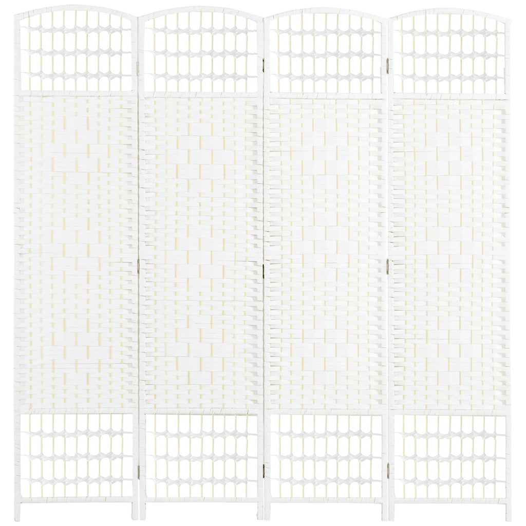 Paravent intérieur en bois séparateur de pièce cloison pliable 4 panneaux 160 x 170 cm blanc-0