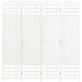 Paravent intérieur en bois séparateur de pièce cloison pliable 4 panneaux 160 x 170 cm blanc-0
