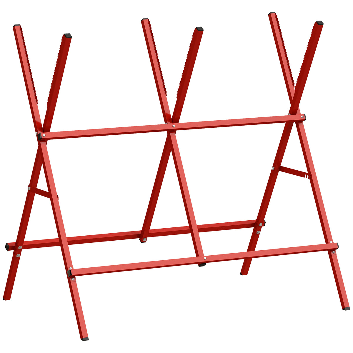 Tréteau Pliant Robuste en Acier, Charge 150 kg, Hauteur et Largeur Réglables, 102,5 x 71 x 101 cm, Rouge-0