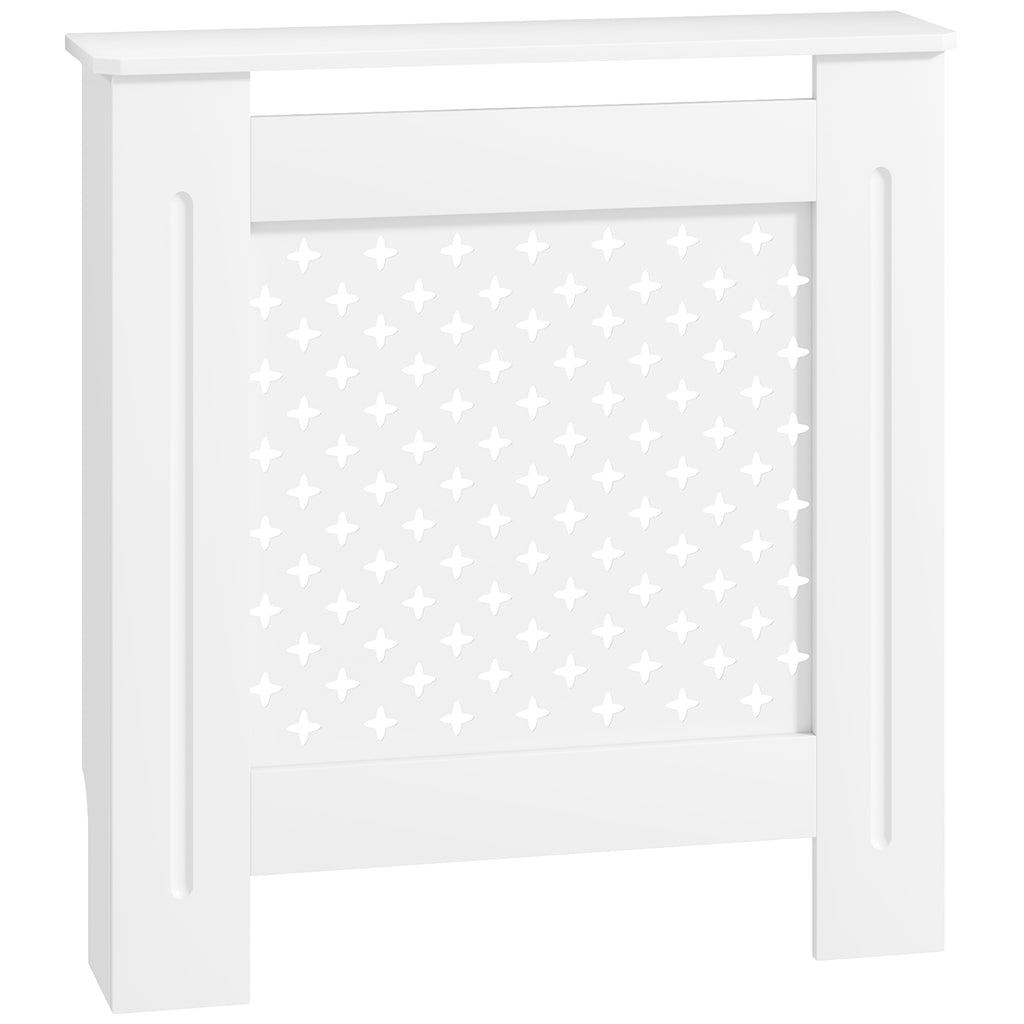 Couvercle de radiateur cache radiateur grille croisée pour salon chambre à coucher en bois 78l x 19P x 82H cm blanc-0