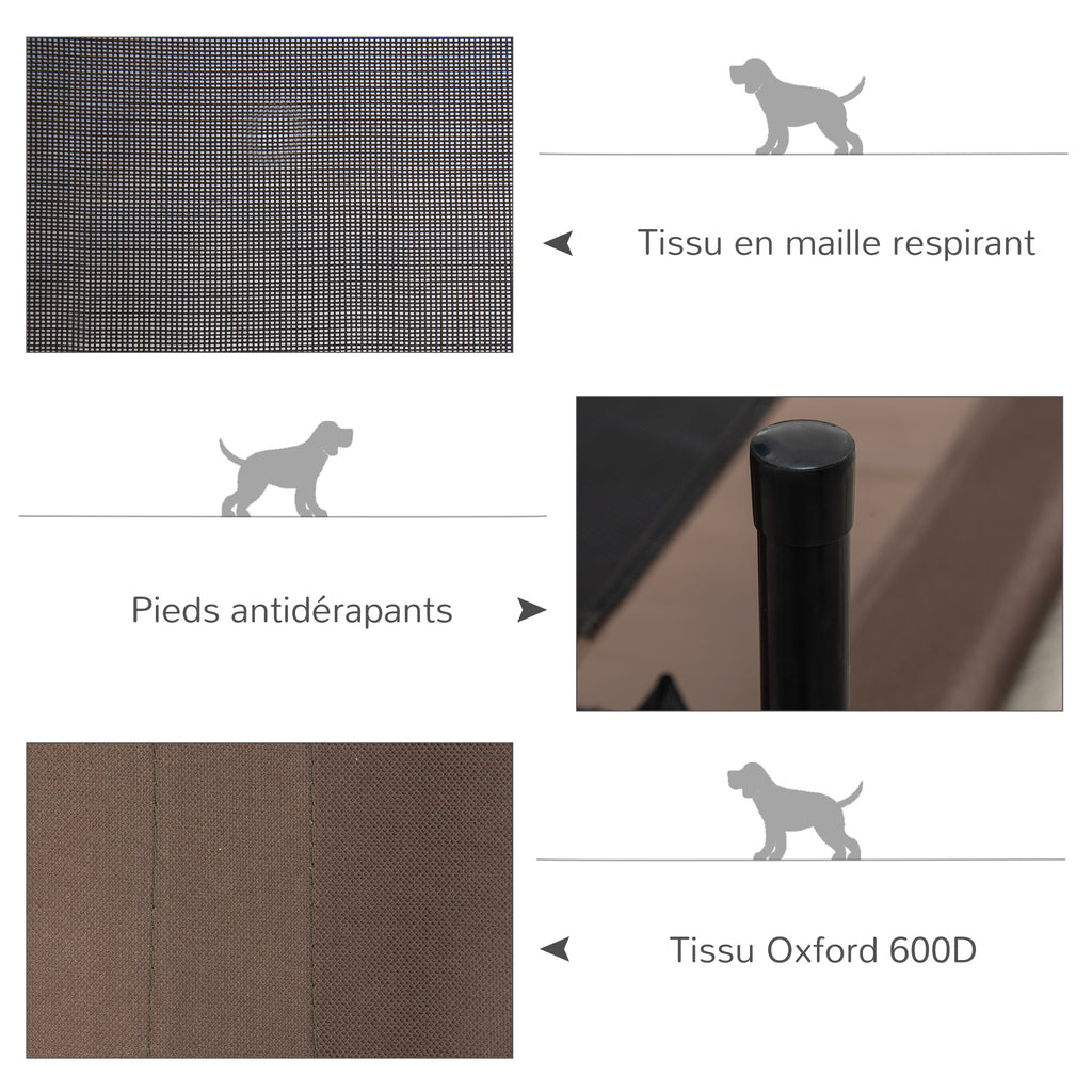 Lit pour chien chat lit de camp grand confort sur pieds tissu oxford textilène micro-perforé-4