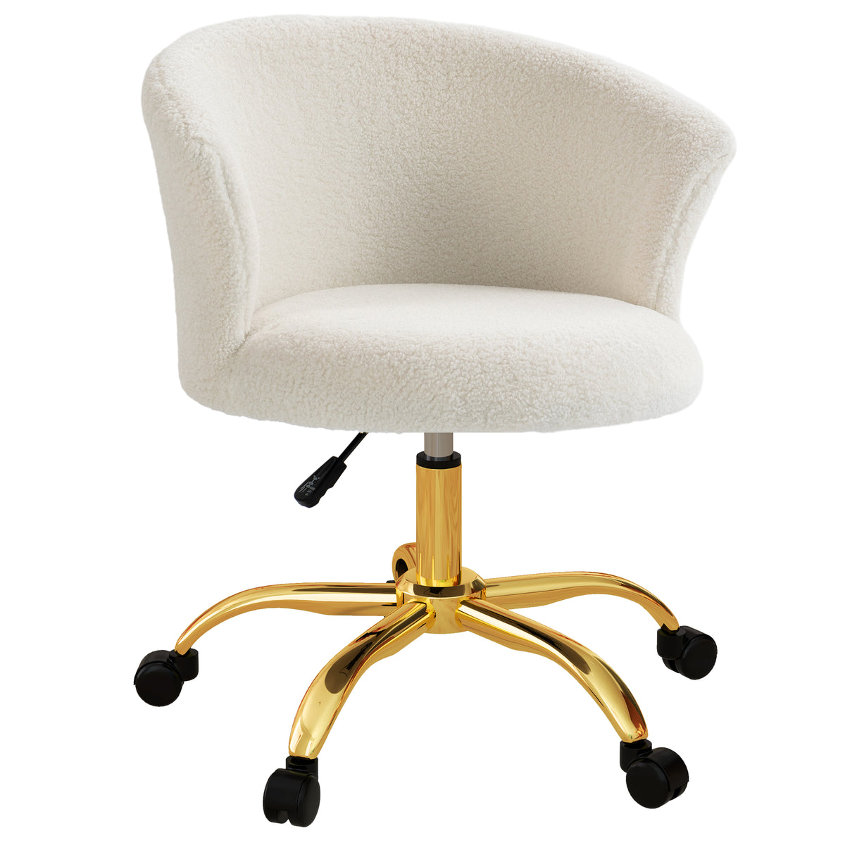 Chaise de bureau fauteuil de bureau ergonomique réglable en hauteur siège confortable pivotante piètement acier blanc-0