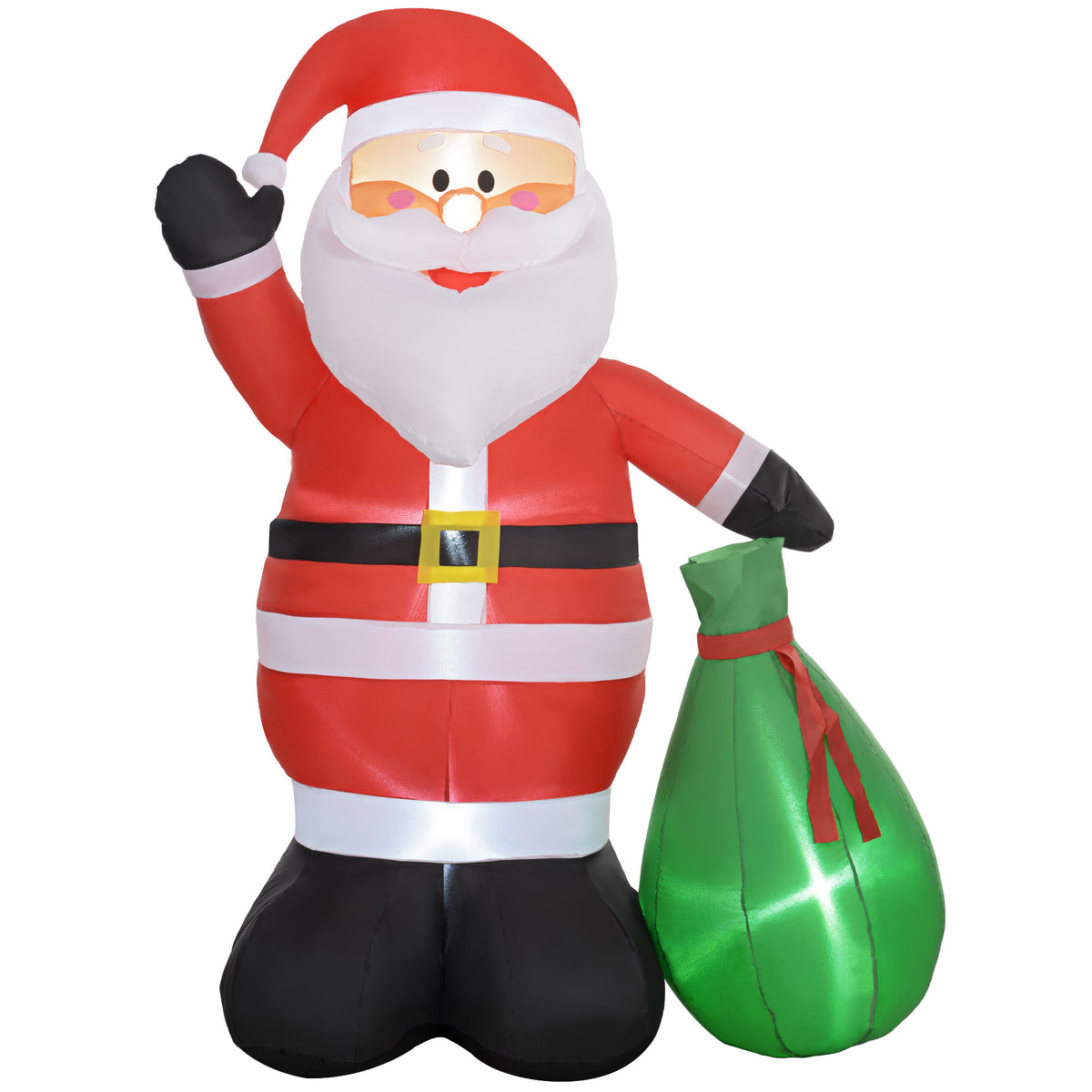 Père de Noël gonflable de 180 cm avec lumières LED, matériel fixation et souffleur, intérieur et extérieur-0