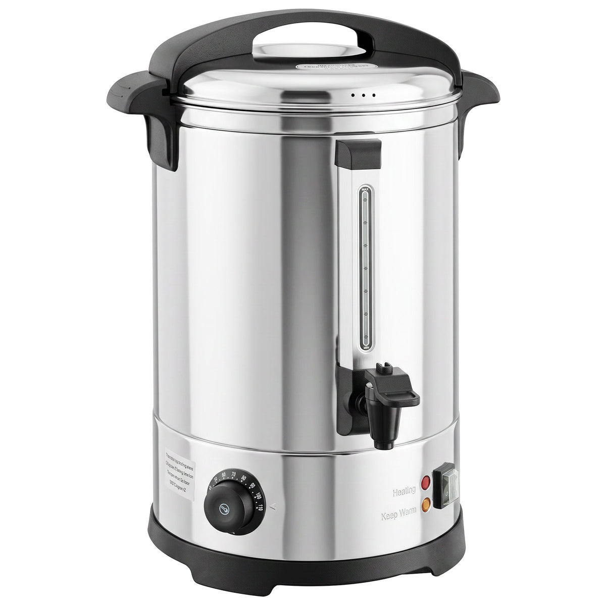 Distributeur d'Eau Chaude en Inox 8L 1500 W, 9 Niveaux de Température 30-110 °C, Maintien au Chaud, Robinet, Argenté-0
