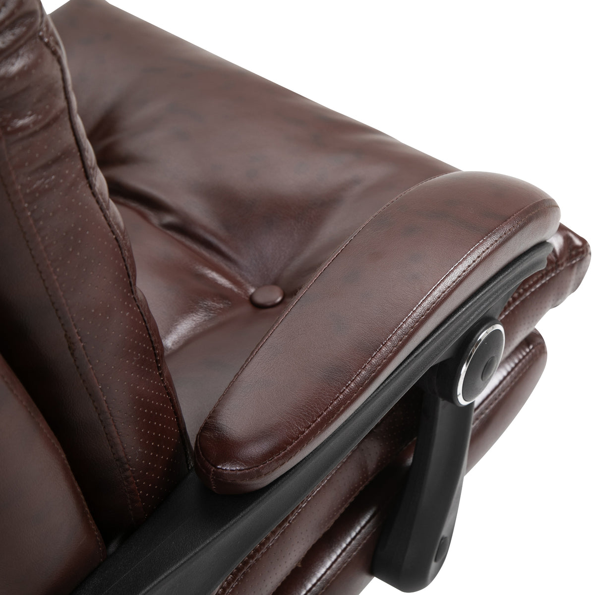 Fauteuil de bureau chaise de bureau ergonomique avec hauteur réglable dossier inclinable repose-pied rétractable marron-8