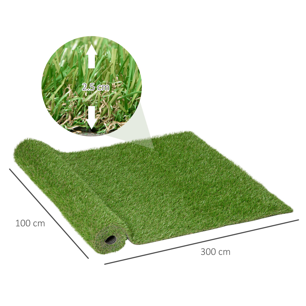 Lot de 2 gazons synthétiques artificiels Moquette extérieure intérieure 3L x 1l m Herbes Hautes denses 2,5 cm Vert-2