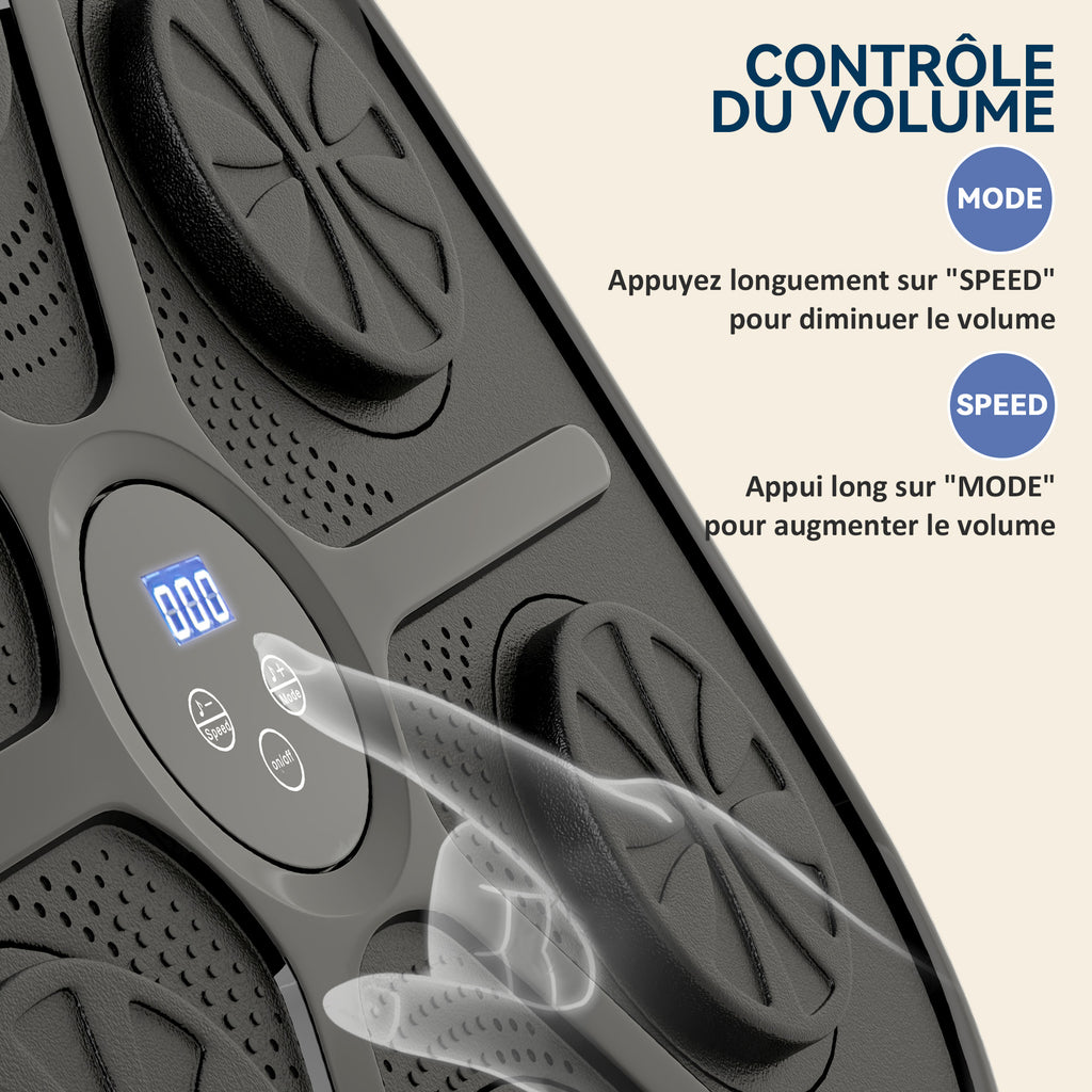 Machine de boxe musicale boxe mural musique avec 9 vitesses et modes Bluetooth gants de boxe 41,8 x 44,6 x 7,5 cm noir-6
