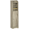 Meuble bas de salle de bain 1 étagère supérieure ouverte 2 compartiments et 1 placard 23 x 18 x 100 cm gris-0
