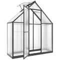 Serre de Jardin en Aluminium Polycarbonate, Montage Rapide, Fenêtre Réglable, Porte Battante, 170x58x195cm, Transparent-0