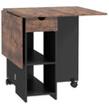 Table à manger pliante table de cuisine extensible pour 2 à 4 personnes 2 abattants 120 x 72 x 75 cm rustique et noir-0