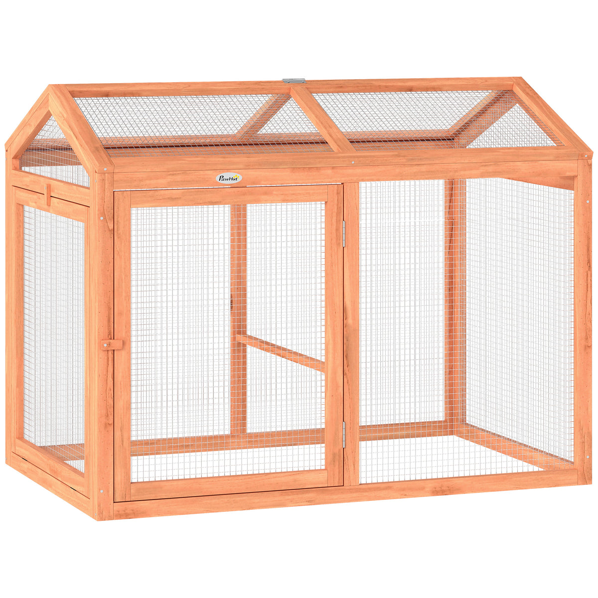 Enclos Poulailler en Bois avec Perchoir et Doubles Portes, Poulailler modulable pour jardin 104 x 70,5 x 84 cm, Orange-0