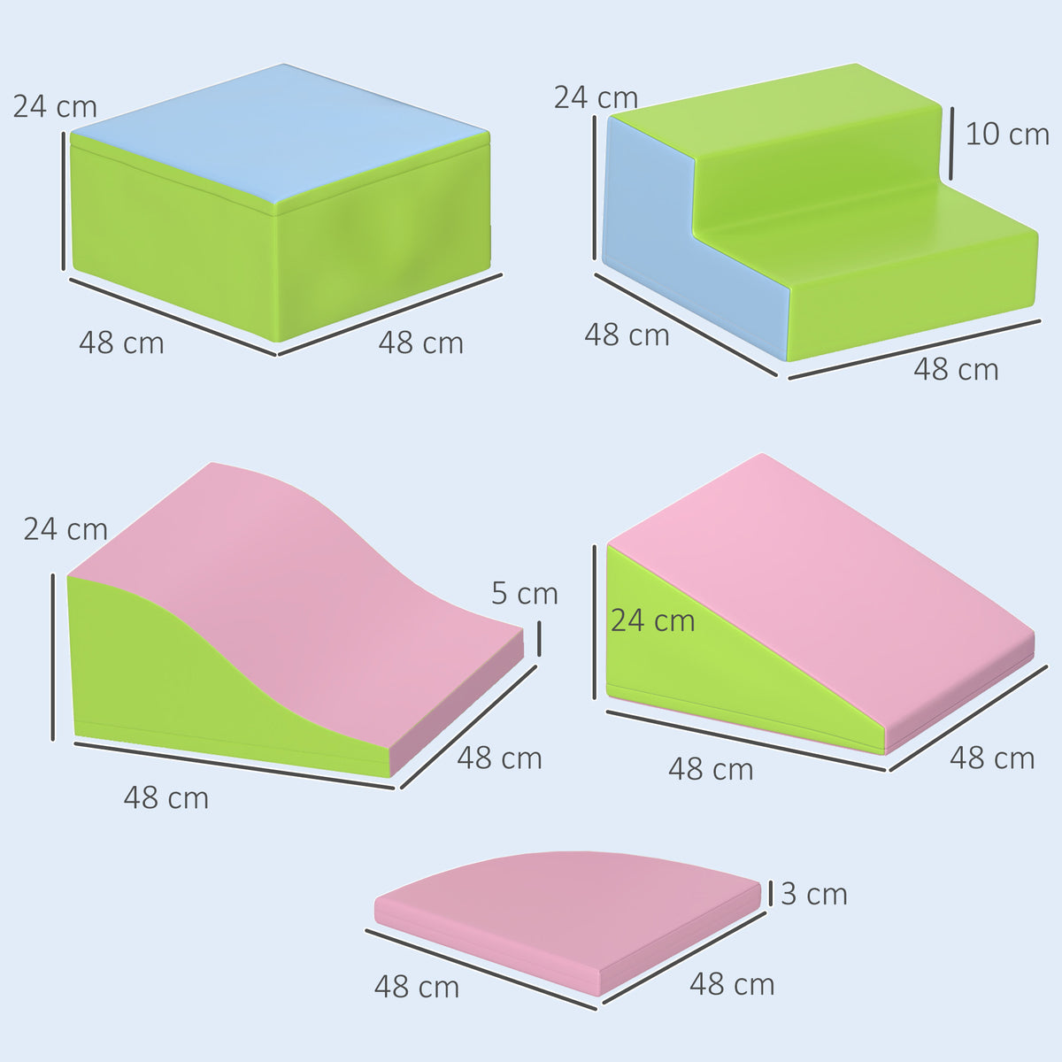 Module motricité bébé 6PCS parcours motricité bébé en mousse EPE pour enfants d'âge préscolaire, multicolore-2