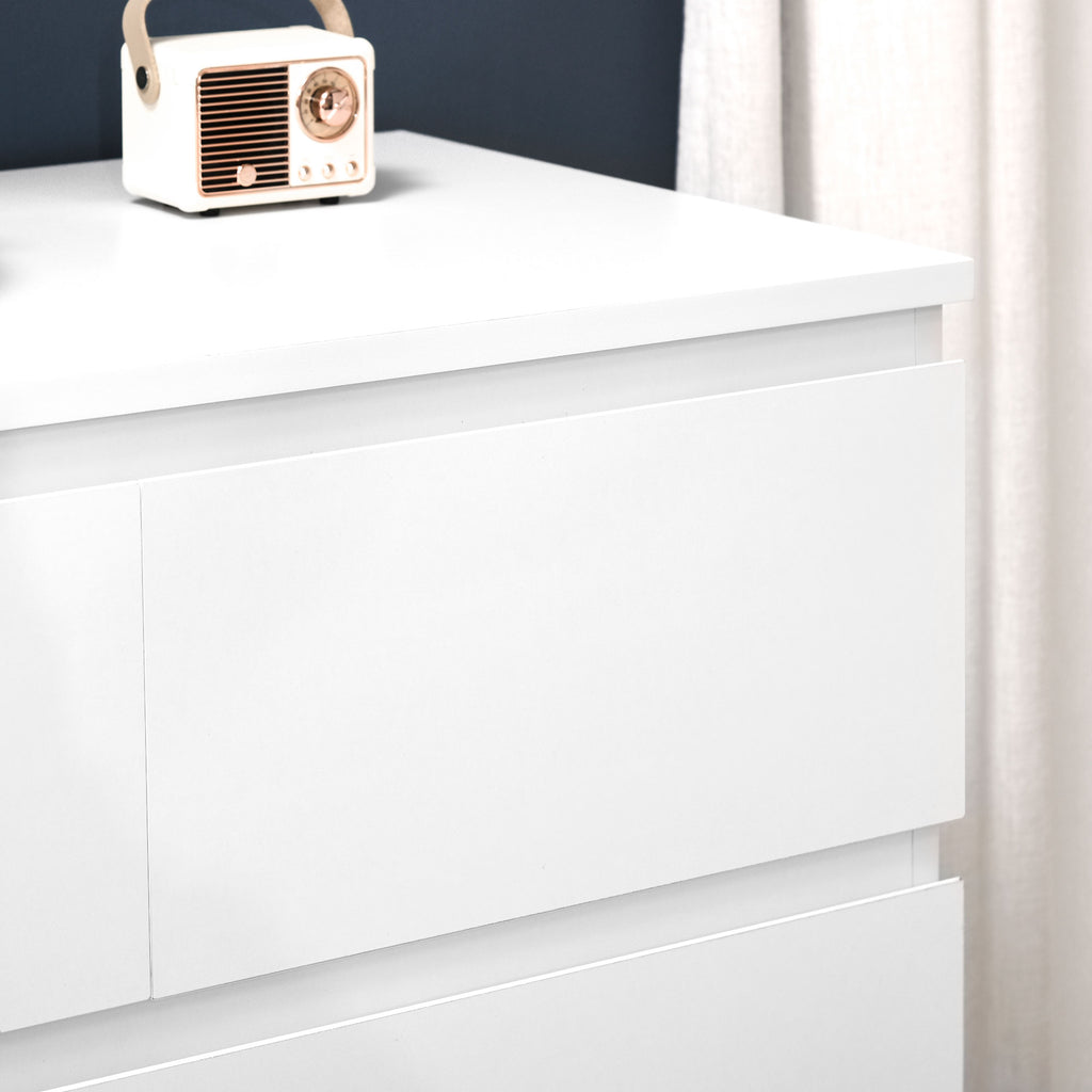 Commode 6 tiroirs meuble de rangement sans poignées design minimaliste 80 x 39 x 115 cm blanc-6