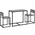 Ensemble table et chaises , table à manger 3 pièces avec 2 chaises encastrables, pour cuisine salon maison, gris-0