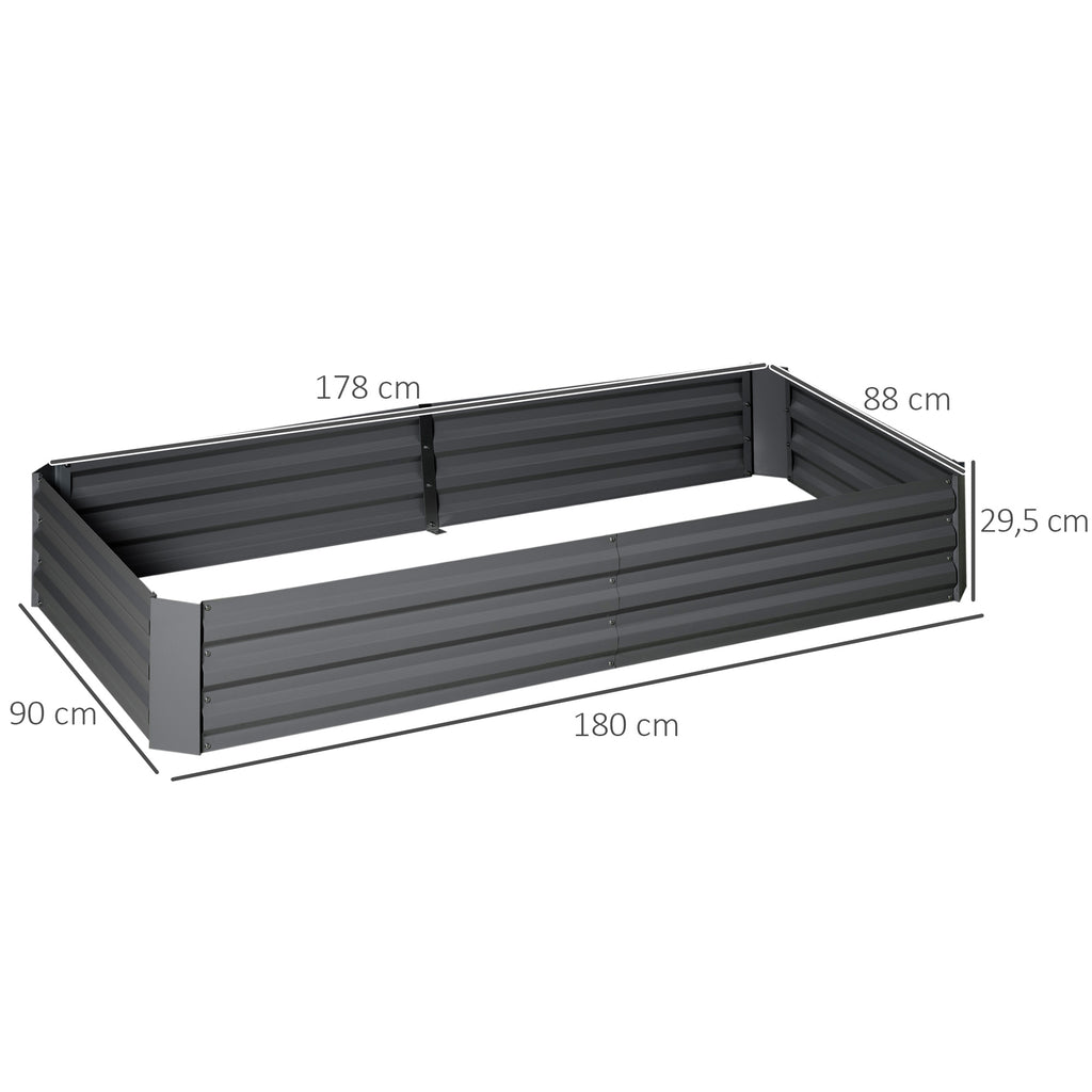 Carré potager jardinière rectangulaire en métal avec tuteurs pour tomates et plantes grimpantes 180 x 90 x 29,5 cm-2