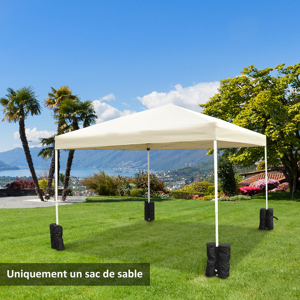 Lot 4 sacs de lestage de fixation pour tonnelle parasol pavillon, poids de lestage de pavillon, volume max. 15 kg, noir-1