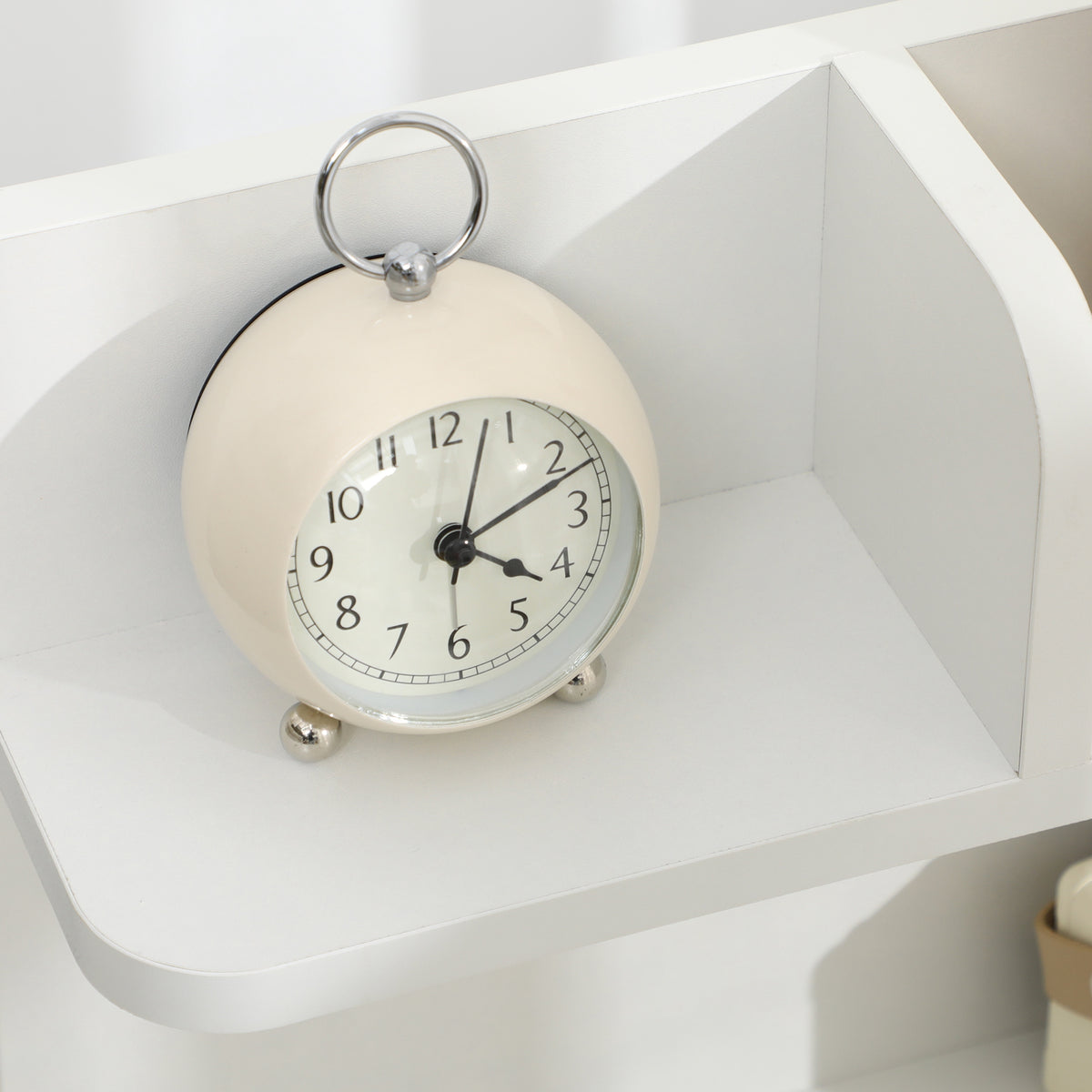 Table de Chevet Table de Nuit Multi-Rangement 2 tiroirs Niche étagère en bois Blanc-7