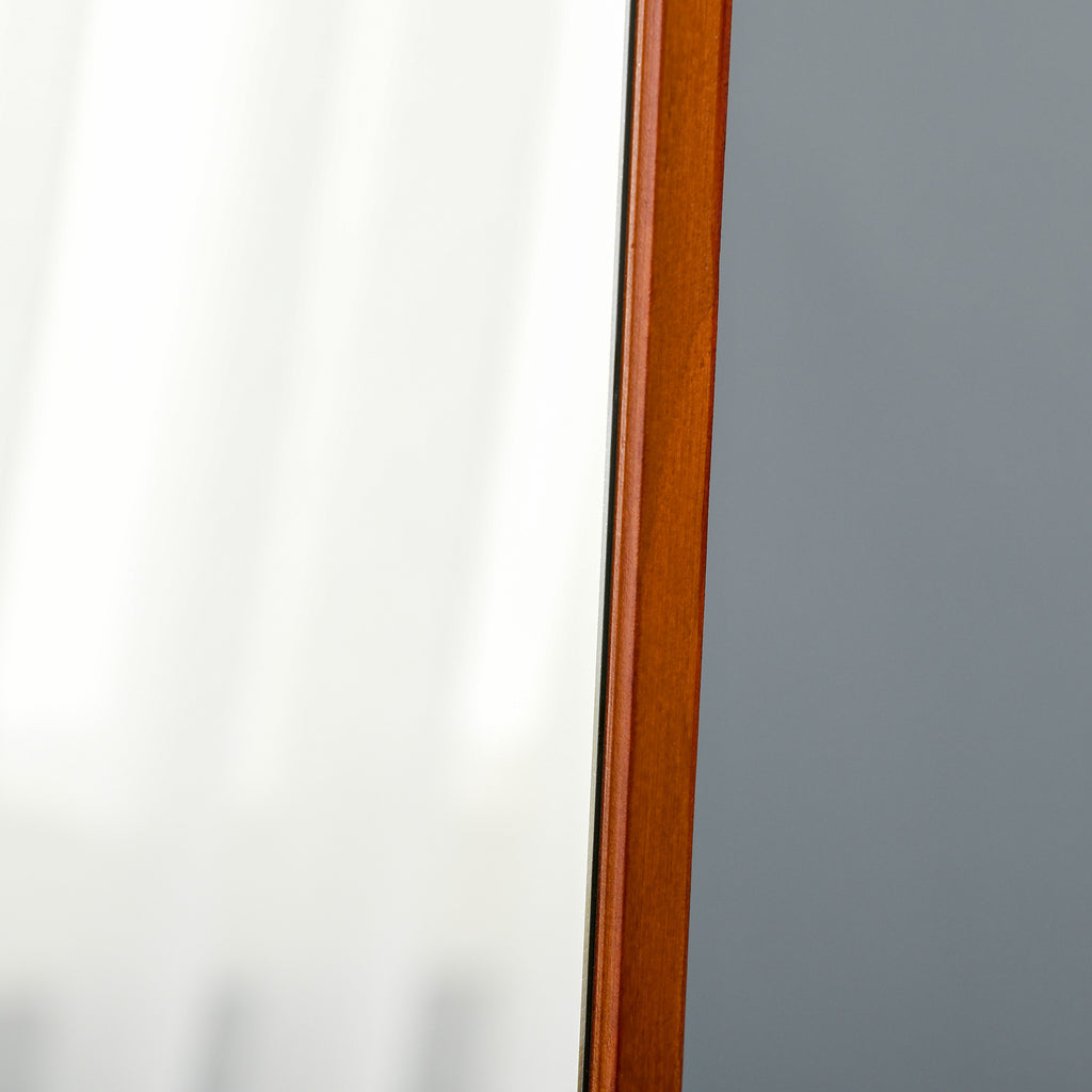 Grand miroir pleine longueur rectangulaire, 37 x 160 cm - miroir sur pied ou mural - pour chambre à coucher, salon et dressing, noyer clair-7