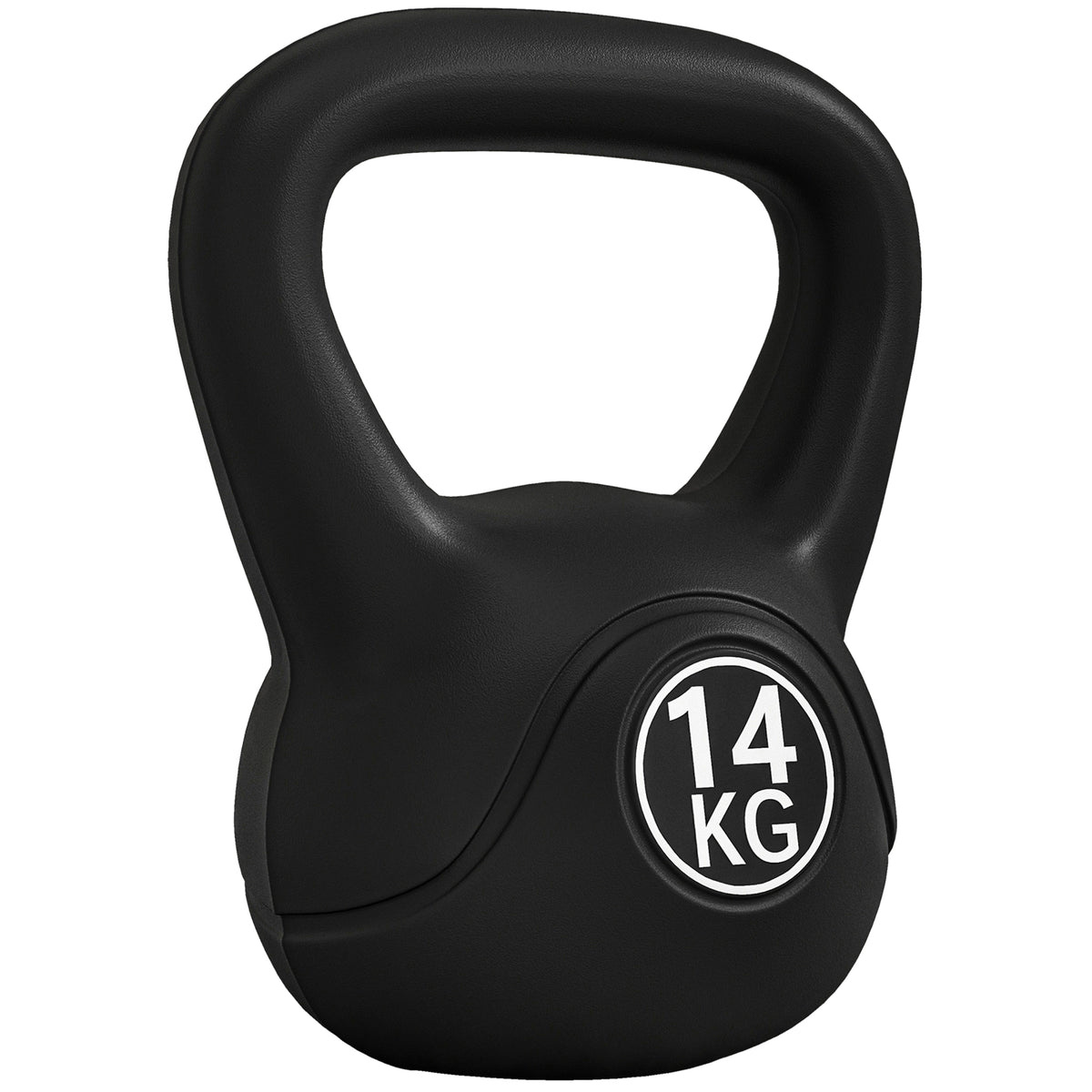 Kettlebell 14 kg, haltère avec poignée ergonomique, haltère à boule, musculation, entraînement, 27 x 21 x 31 cm noir-0