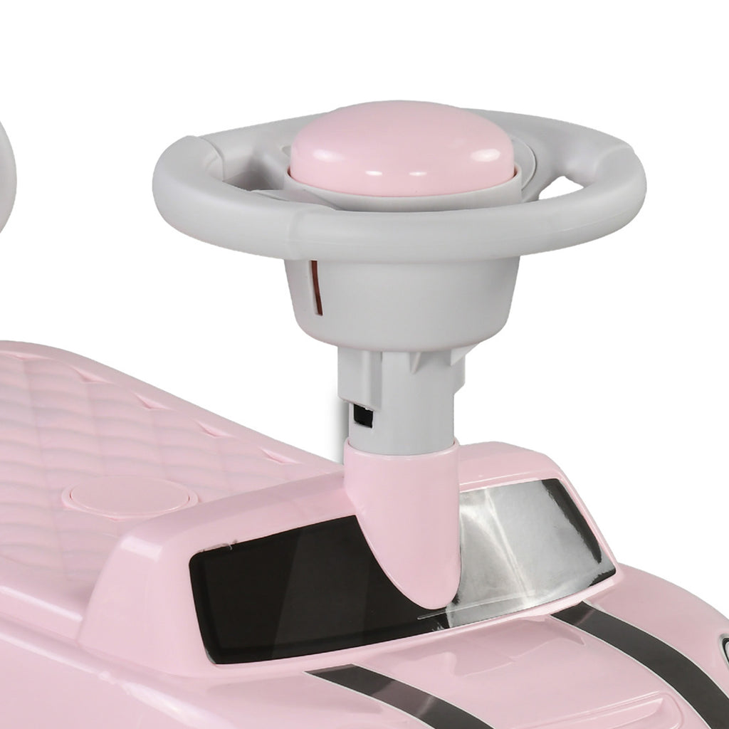 Porteur Enfants Voiture 18-36 Mois Volant klaxon et Butée Anti-bascule Charge 25 kg 53x25x35 cm Rose-9