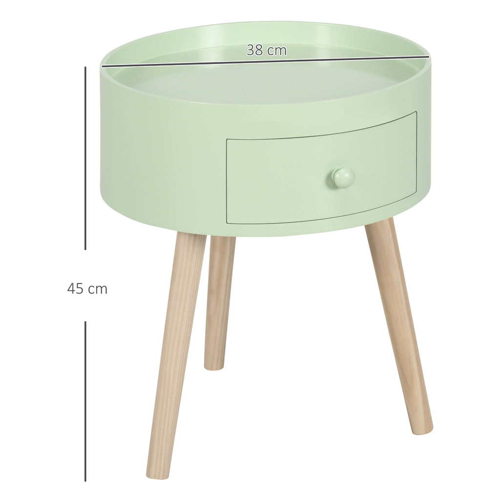 Lot de 2 tables basses - table de chevet - table de nuit ronde - design scandinave table d'appoint bout de canapé-2