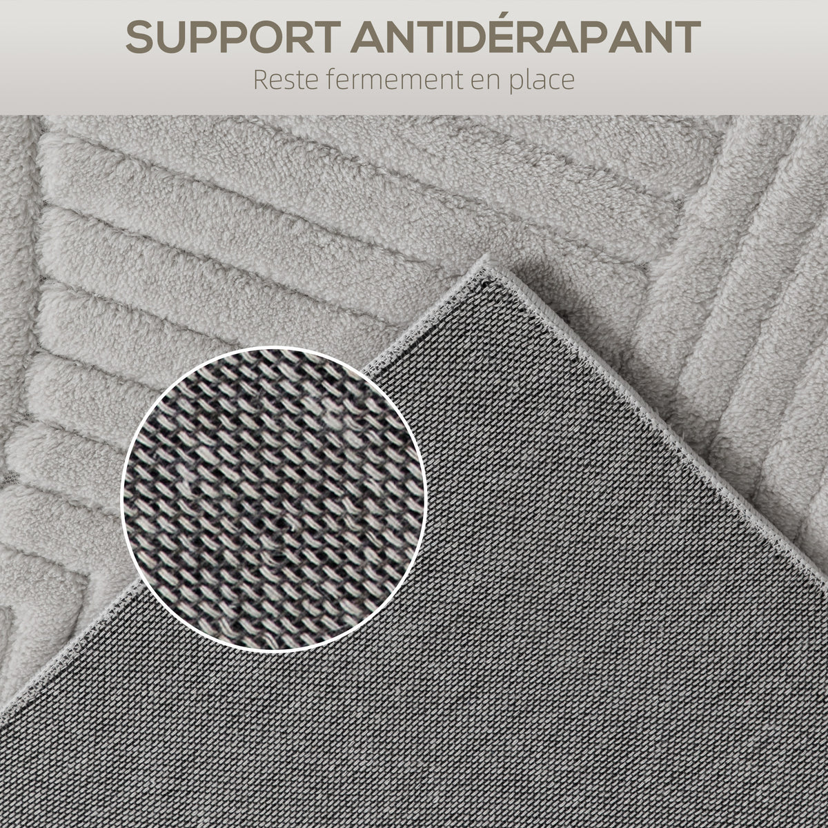 Tapis salon 230 x 160 cm, tapis à poils épais géométrique, moelleux et antidérapant, gris-4