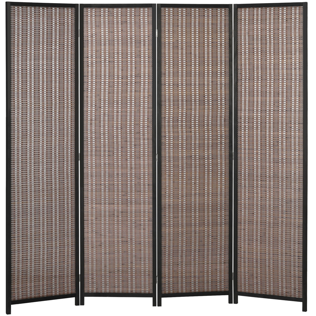 Paravent en bois séparateur de pièce closion de séparation pliable 4 panneaux 180 x 180 cm marron-0