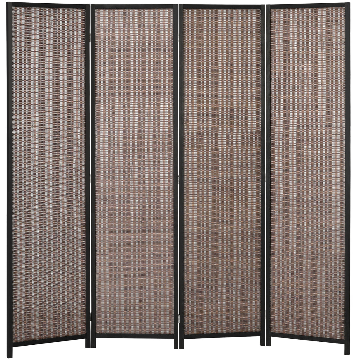 Paravent en bois séparateur de pièce closion de séparation pliable 4 panneaux 180 x 180 cm marron-0