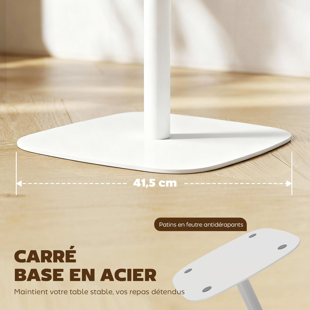 Table à manger carrée pour 2 personnes table de cuisine plateau en effet bois base carrée 60x60x75cm effet bois naturel-5