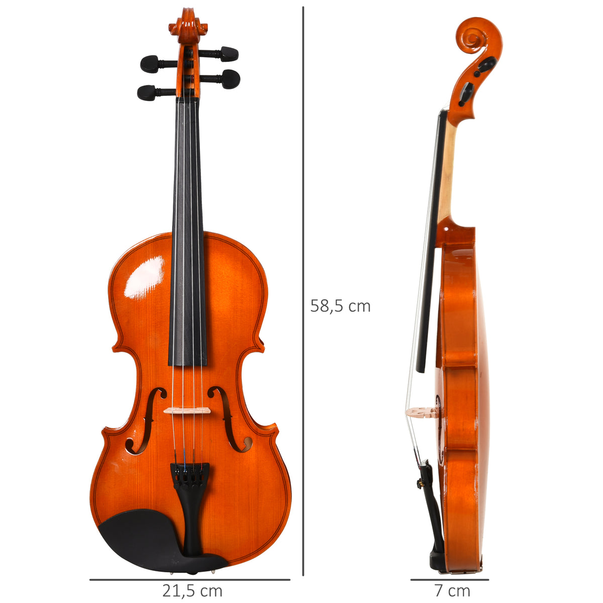 Violon 4/4 pleine grandeur avec étui, accordeur, épaulière, archet, colophane, cordes rechange et chiffon-2