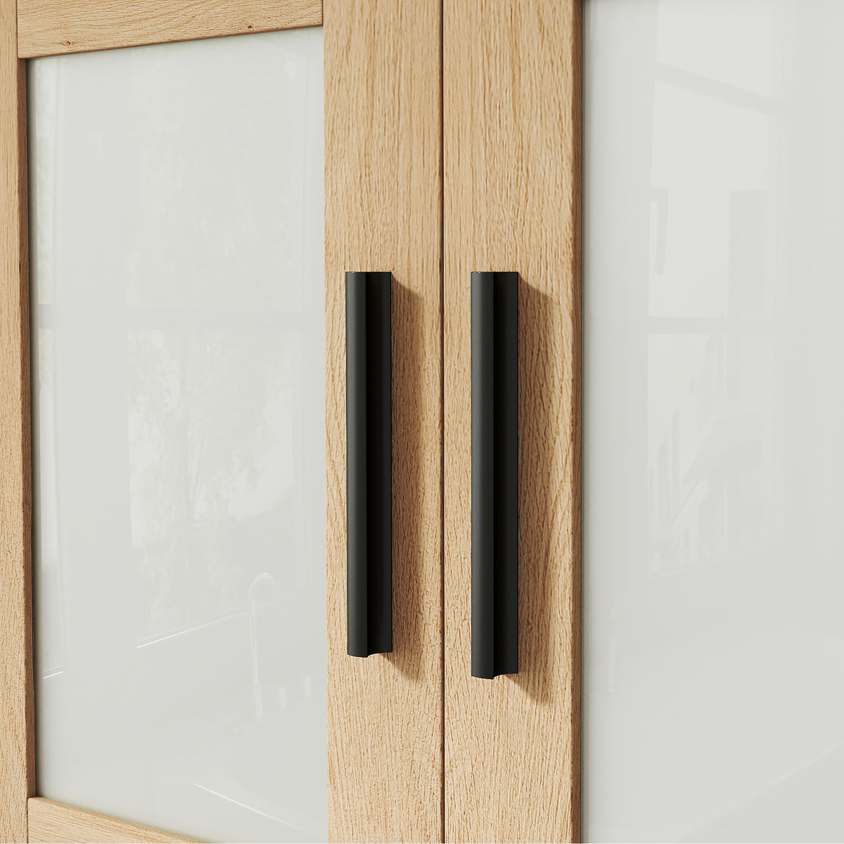 Armoire murale salle de bain avec miroir, meuble salle de bain avec compartiment ouvert et étagère réglable, chêne-8