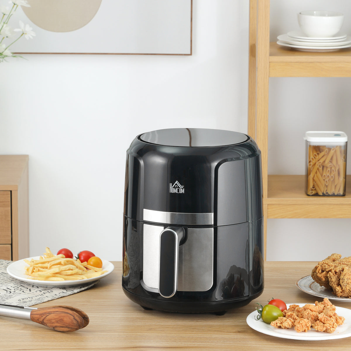 Friteuse sans huile 4 L, air fryer 1300 W 12 programmes, écran tactile, température réglable, panier antiadhésif, noir-9