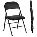 Lot de 2 chaises pliantes chaises de salle à manger portables cadre en acier dim. 45l x 46P x 78H cm noir-0