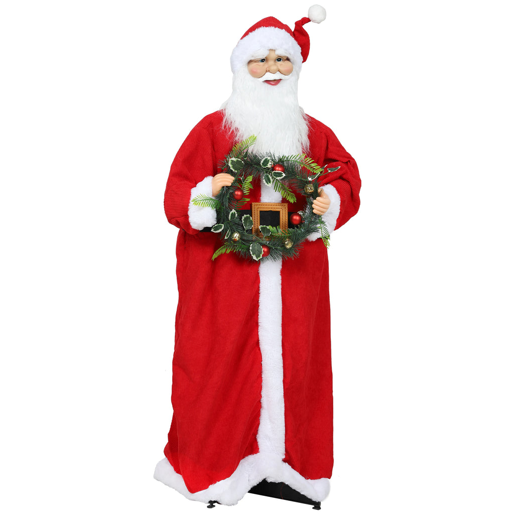 Figurine de Père Noël, debout de Père Noël, commande vocale, musique festive, bras pliables, 110 cm, rouge-0