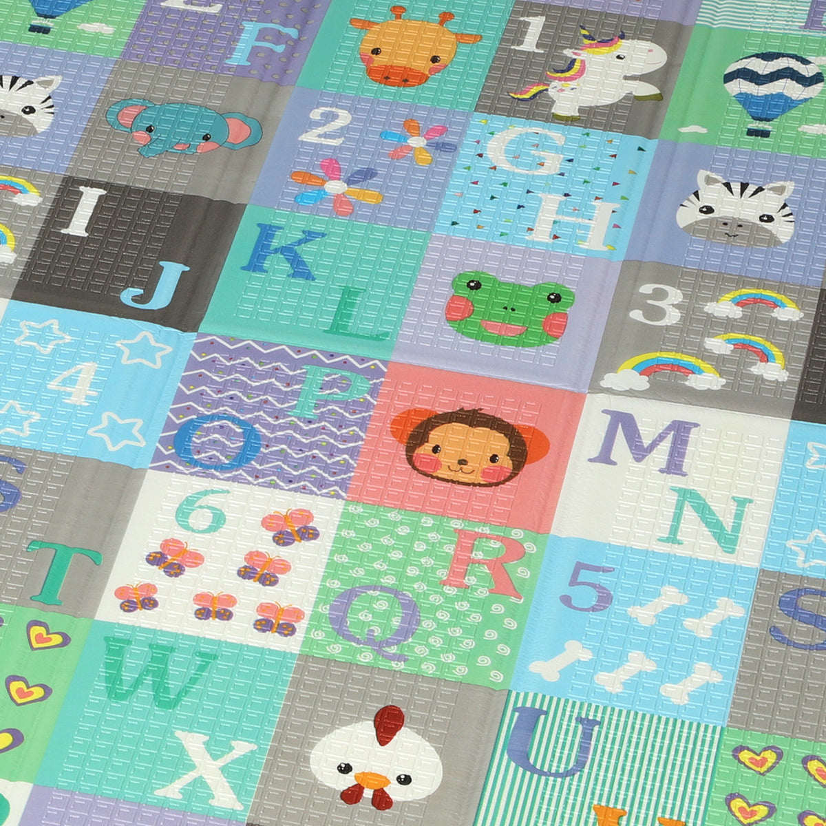 Tapis de jeu pour bébé pliable et réversible, tapis de sol en mousse épais, 180 x 150 x 1 cm, multicolore-8