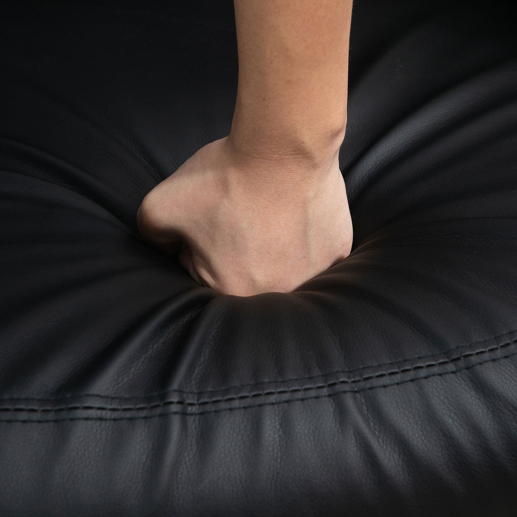 Fauteuil de Relaxation inclinable avec Repose-Pied Ajustable revêtement synthétique Noir-7