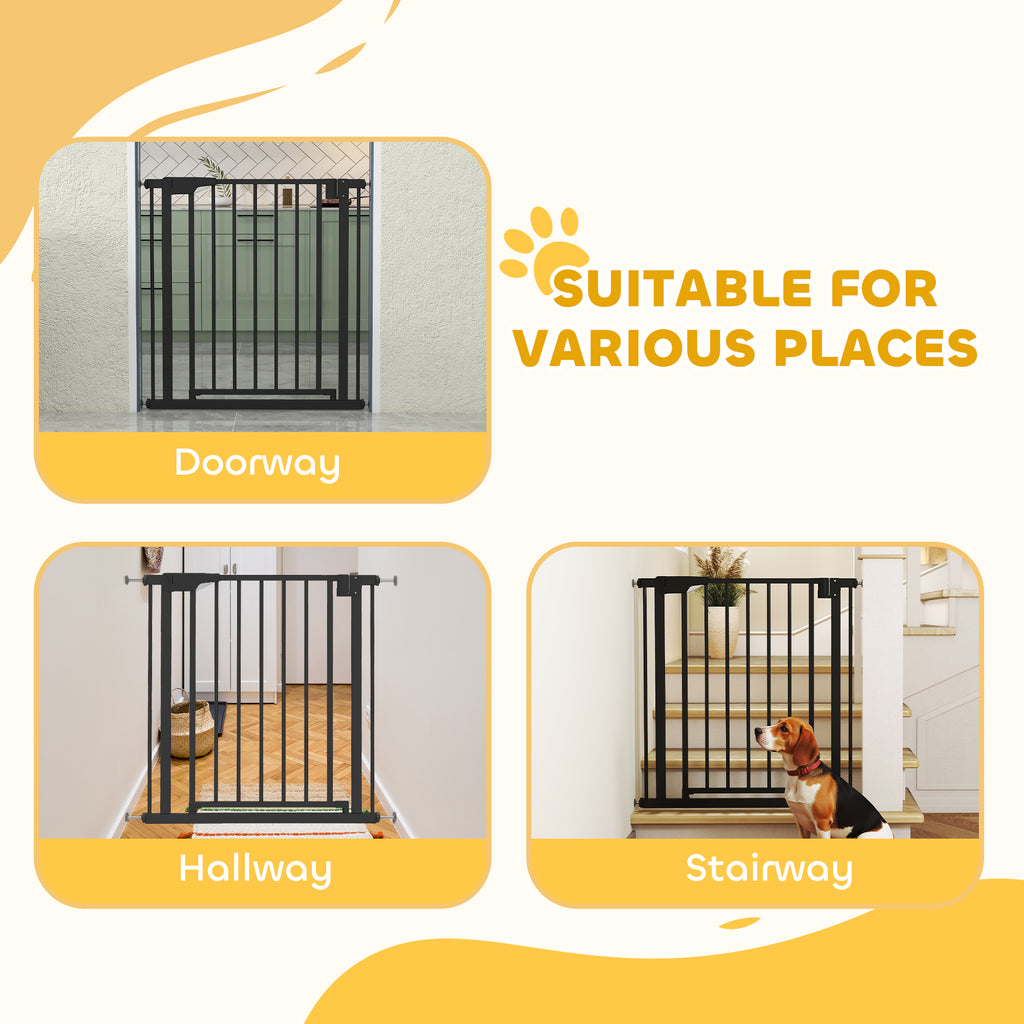 Barrière de sécurité pour chiens et bébés 76 à 81 cm avec extension fixation par pression sans perçage blanc-7