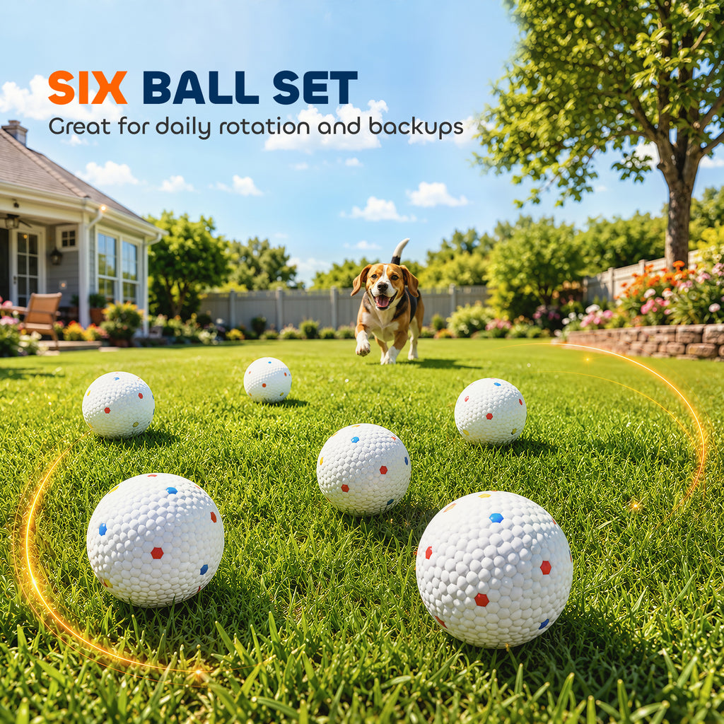 Lot de 6 Balles pour Chien en ETPU Compatibles avec Lanceur Automatique Flottantes et Rebondissantes Ø 58 mm Blanc-7