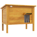 Maison pour chats niche d'extérieur en bois surrélevée avec toit ouvrable isolée  85 x 50 x 68,5 cm naturel vert-0