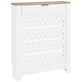 Couvercle de radiateur, cache radiateur avec placard rabattable et étagère supérieur, 78 x 19 x 95,5 cm, blanc-0