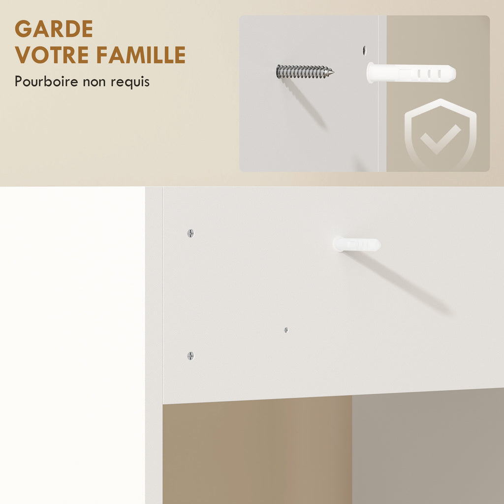 Meuble Machine à Laver avec Plan de Travail, Style Moderne, Anti-Basculement, Meuble de Rangement, 64x60x97,5cm, Blanc-5